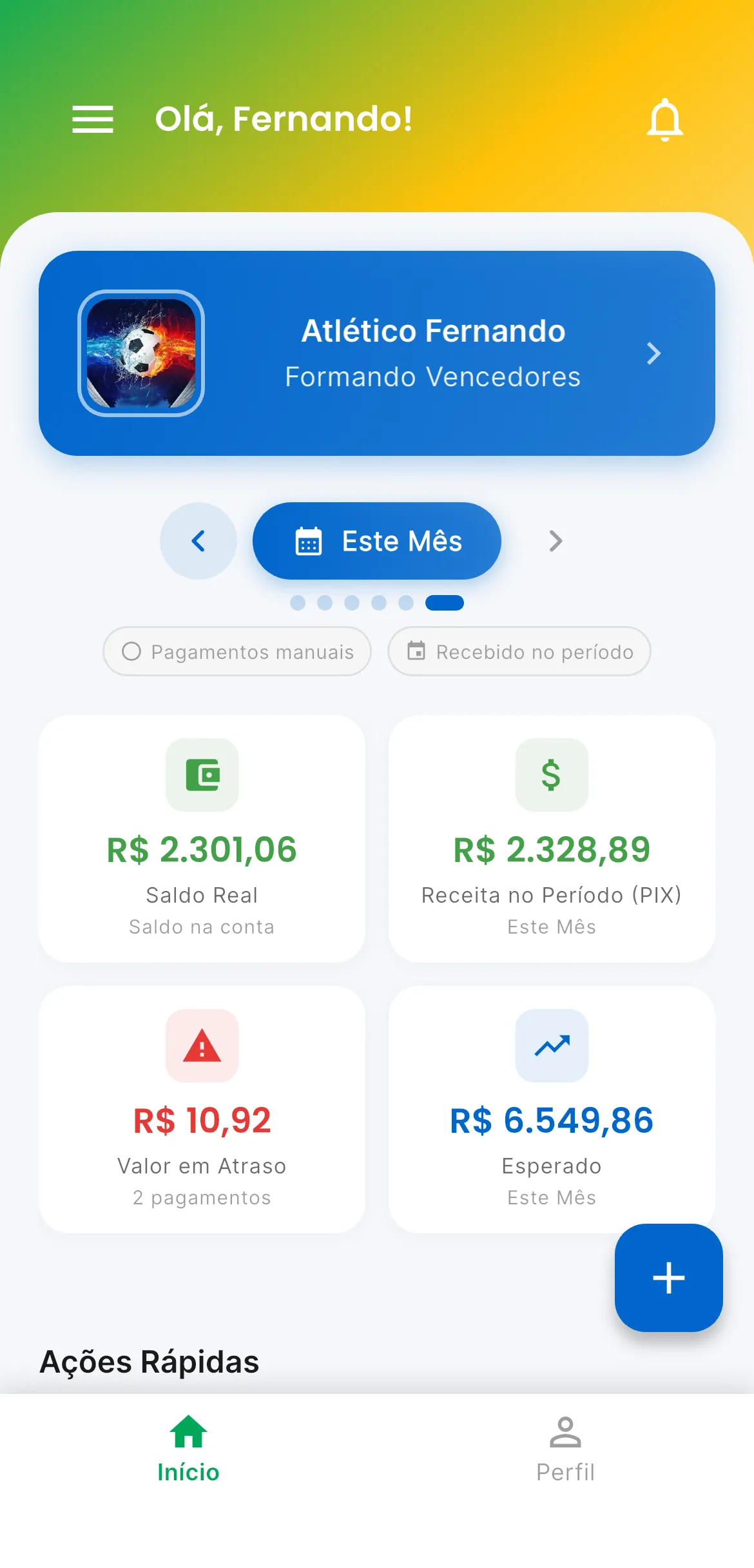 AppFUT - Dashboard do treinador